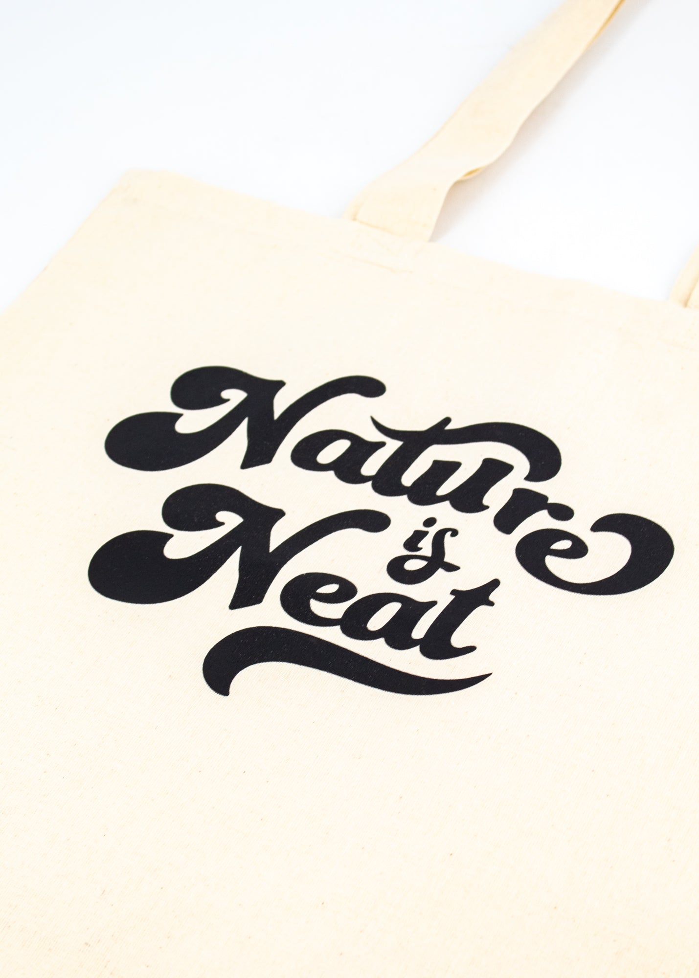 Small Cream Tote Bag - "Nature is Neat" by Wild Lark