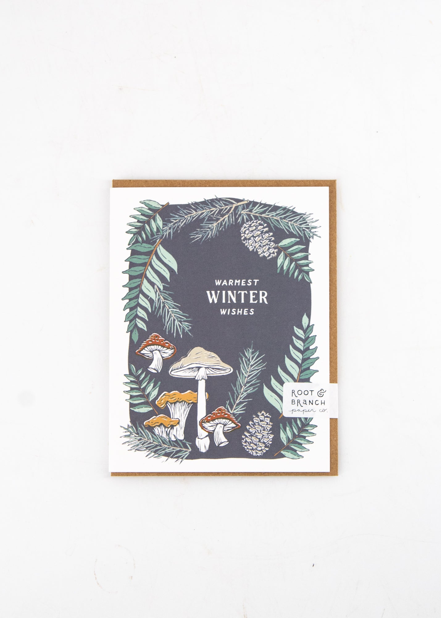 "Warmest Winter Wishes" Mushrooms and Ferns Card by Wild Lark