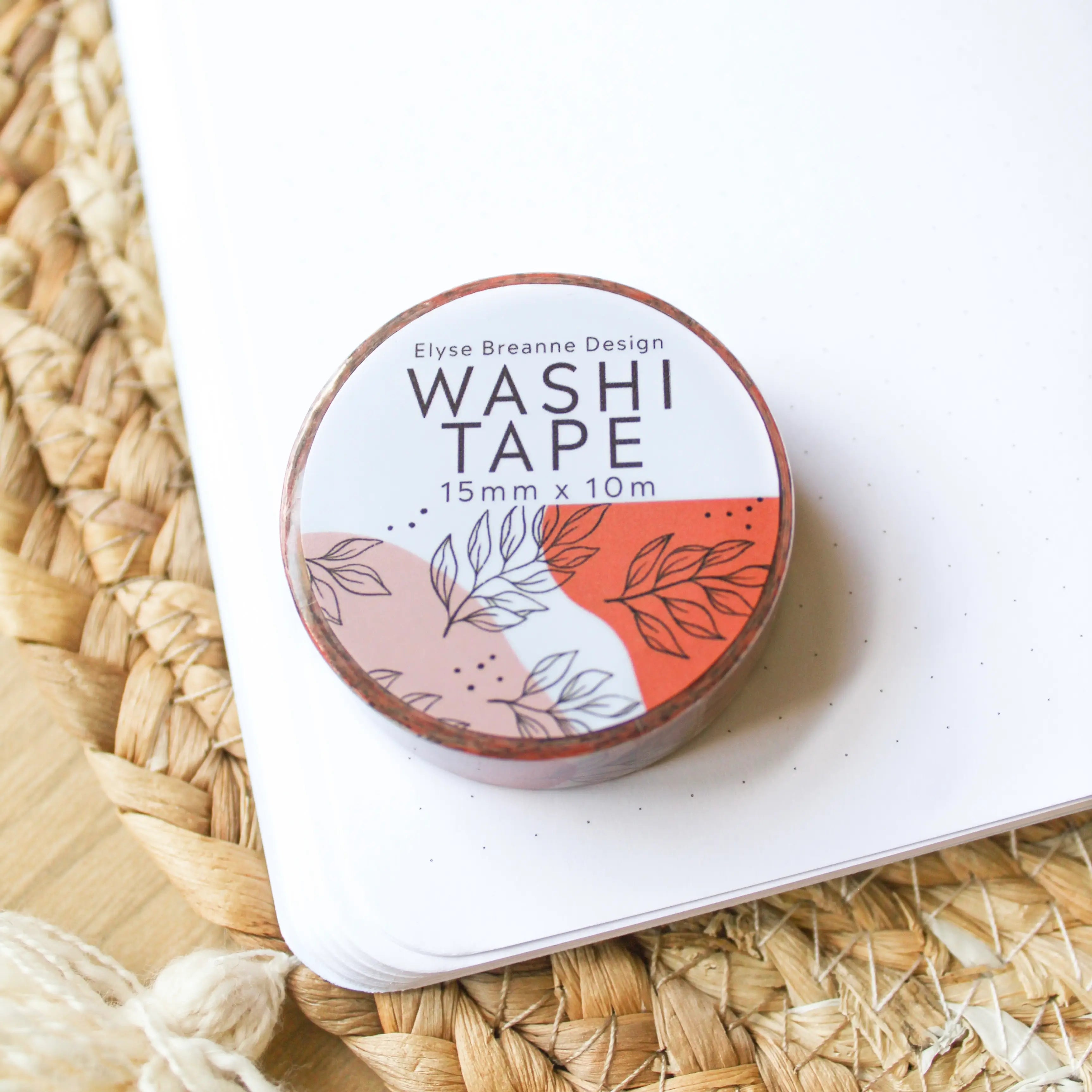 Pink Leaves Washi Tape by Wild Lark