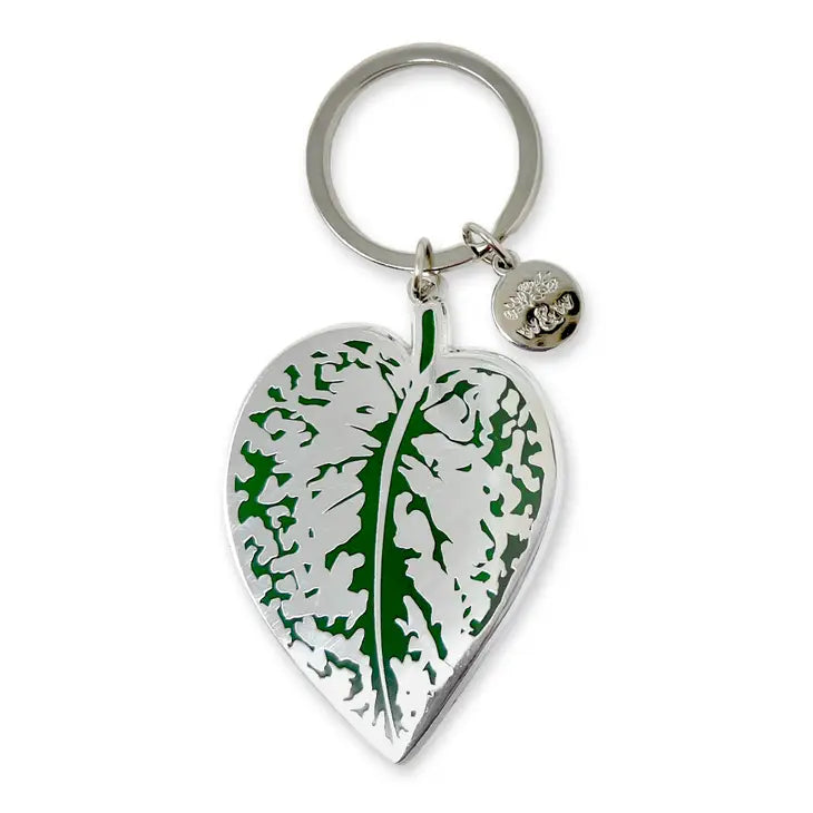 Keychain - Scindapsus Pictus 'Exotica' Leaf by Wild Lark