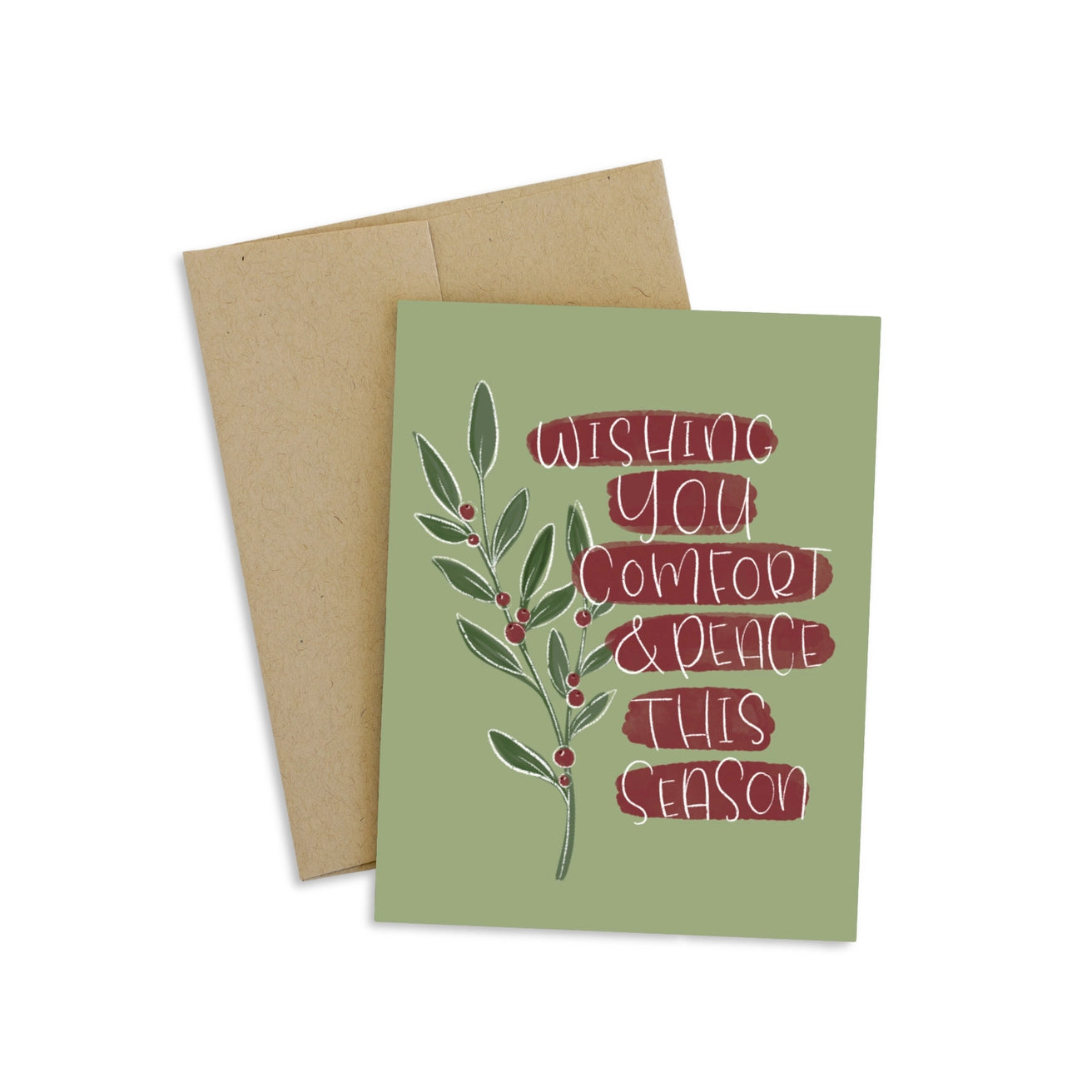 Comfort and Peace Christmas Greeting Card by Harbour Thread