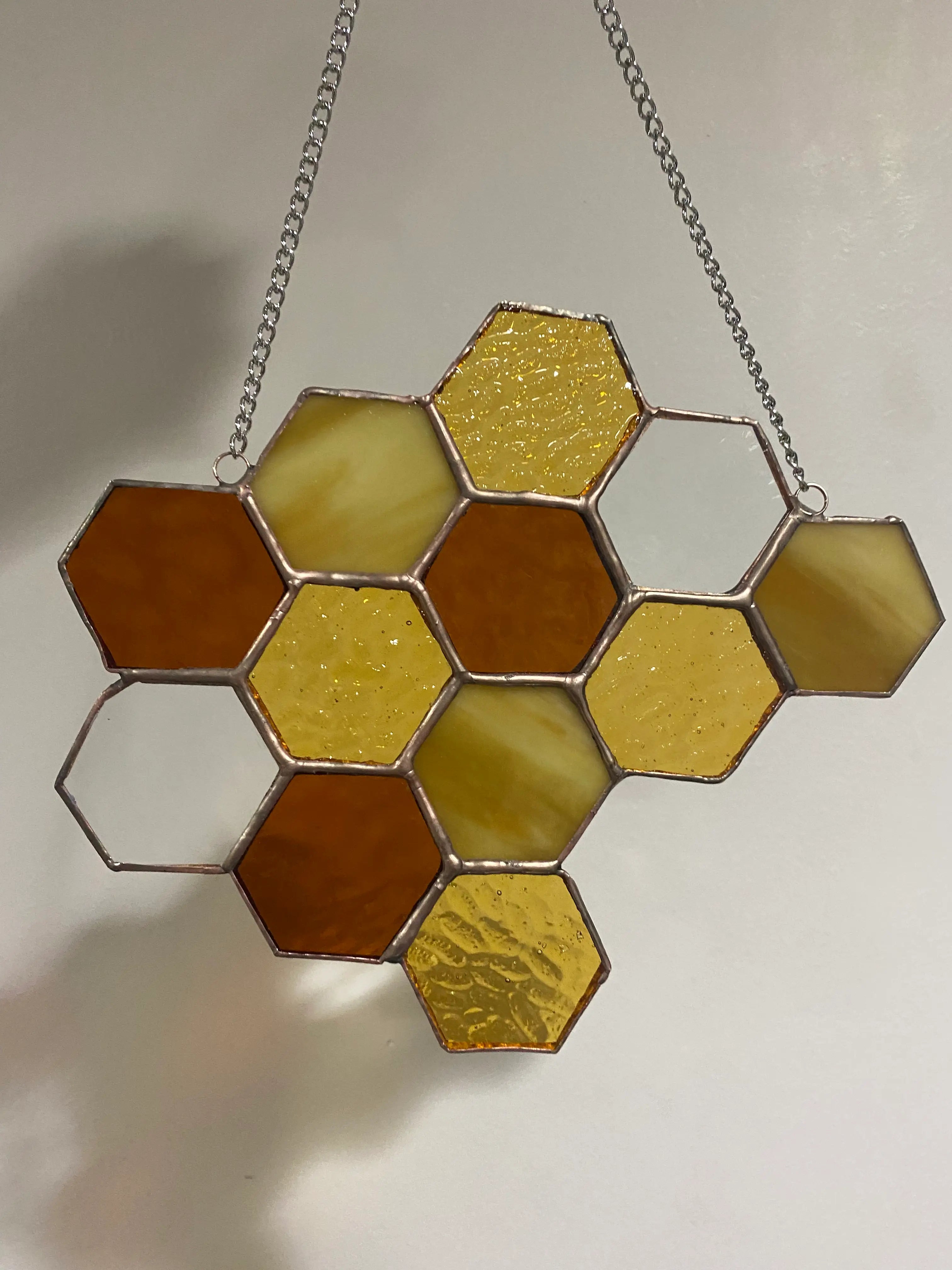Honeycomb Stained Glass Suncatcher by Wild Lark