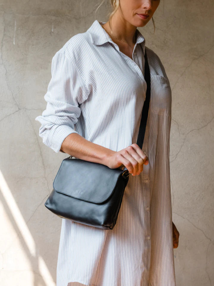 ABLE Perry Shoulder Crossbody - Black by Harbour Thread