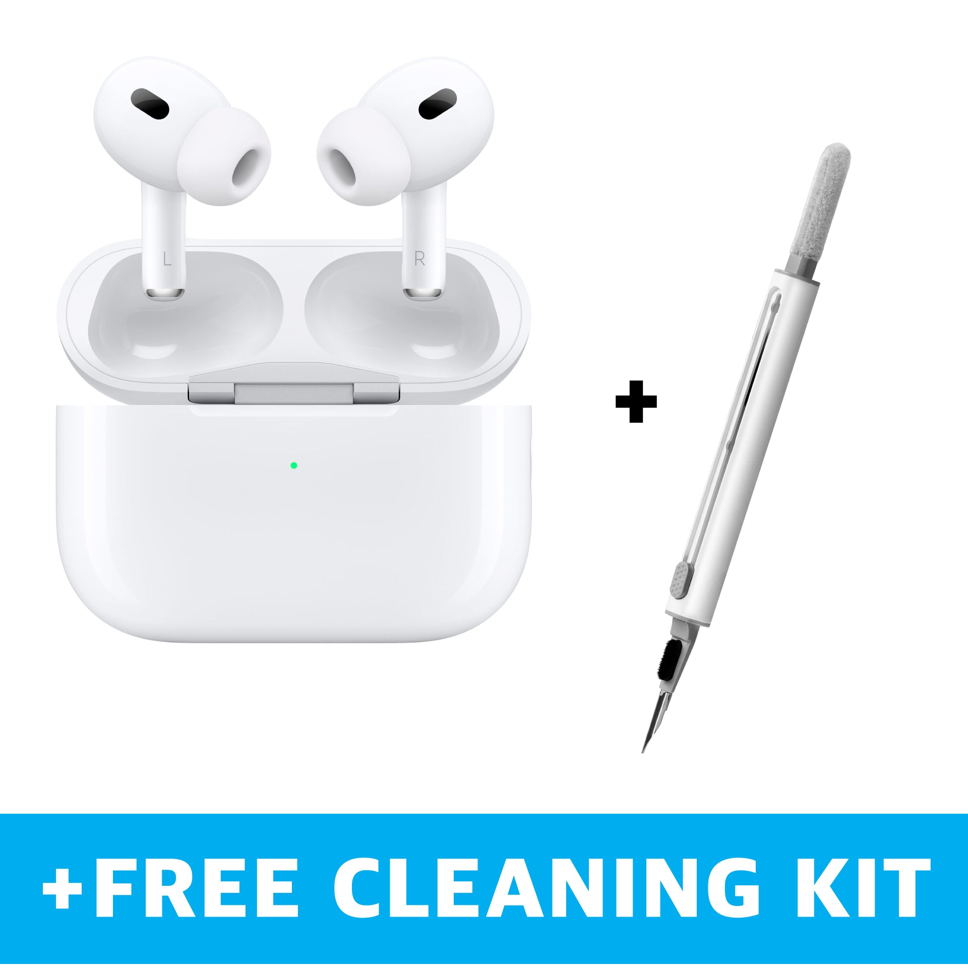 Apple AirPods Pro 2nd Generation with Wireless Charging Case (2022) + FREE Laut Klean Kit by Small Dog Electronics