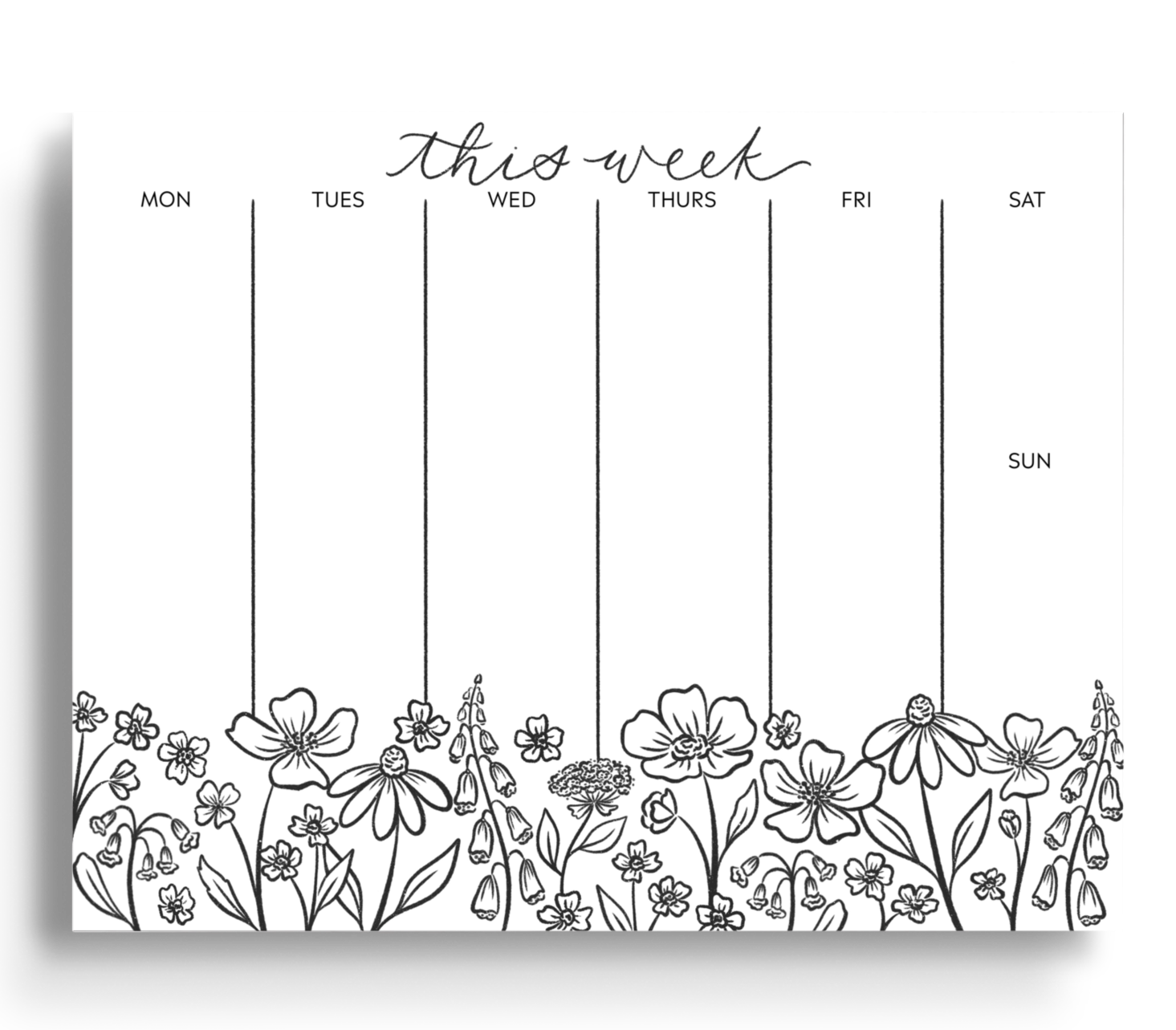 Pressed Florals Weekly Planner Notepad by Wild Lark