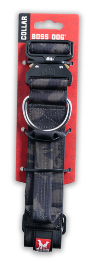 Boss Dog Tactical Dog Collar 20-28 Black Camo by Pet Food Warehouse