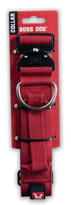 Boss Dog Tactical Dog Collar 15-18 Red by Pet Food Warehouse