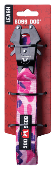 Boss Dog Tactical Dog Leash 4' Pink Camo by Pet Food Warehouse
