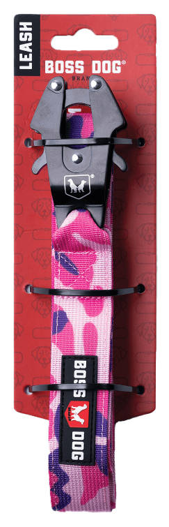 Boss Dog Tactical Dog Leash 4' Pink Camo by Pet Food Warehouse