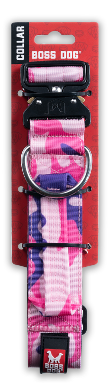 Boss Dog Tactical Dog Collar 13-16 Pink Camo by Pet Food Warehouse