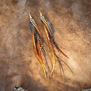 ASTALI Cone Feather Earrings - Cree Mix by Harbour Thread