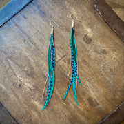 ASTALI Mini Feather Earrings - Green/Turquoise by Harbour Thread