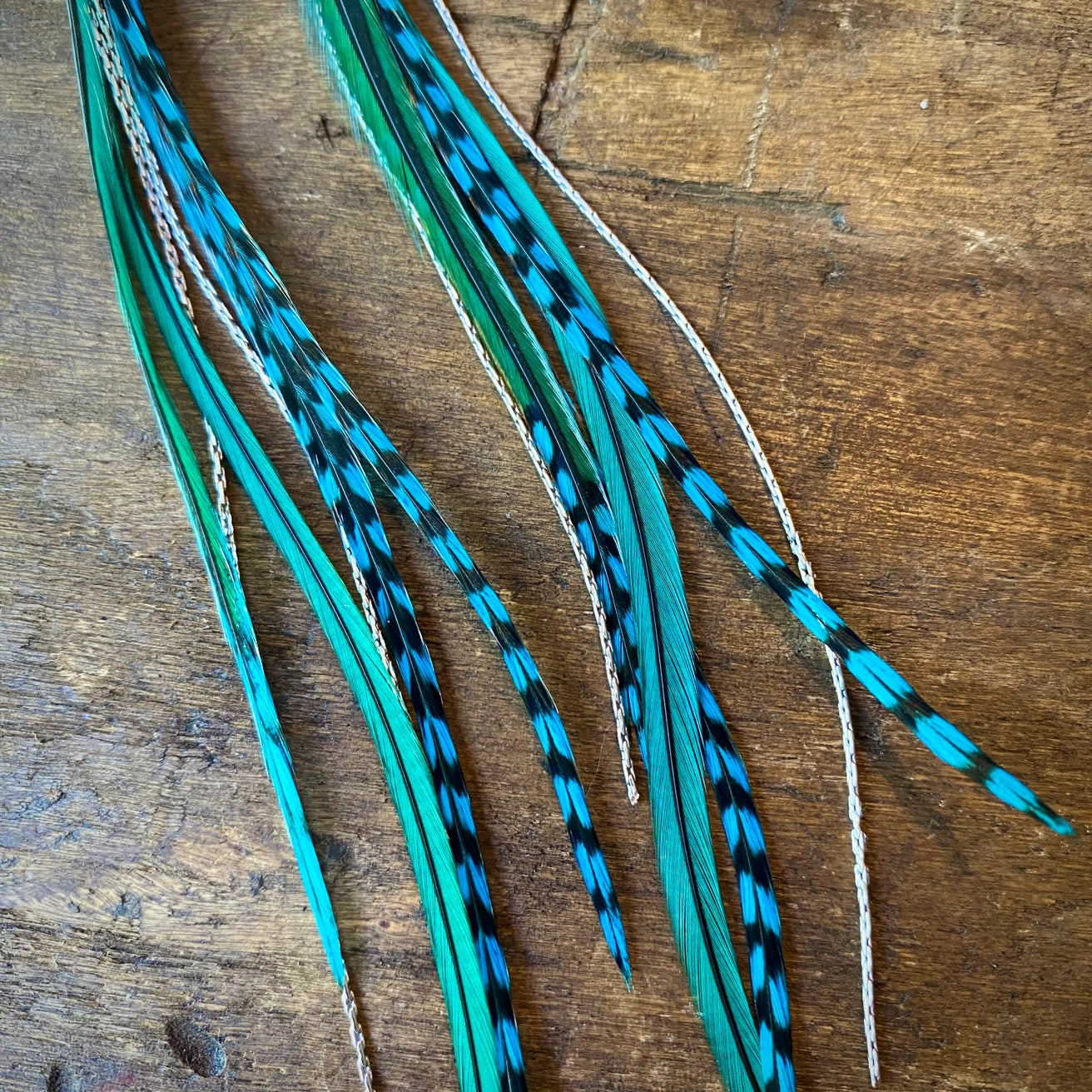 ASTALI Mini Feather Earrings - Green/Turquoise by Harbour Thread