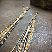 ASTALI Mini Feather Earrings - Grizzly/Ginger by Harbour Thread