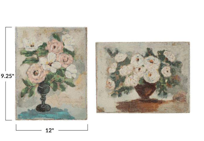 Wall Décor Canvas Flowers in Vase 2 Styles (Sold Separately) by Homeportonline