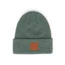 Heather Knit Suede Patch Beanie by Wild Lark