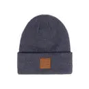 Heather Knit Suede Patch Beanie by Wild Lark
