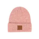 Heather Knit Suede Patch Beanie by Wild Lark