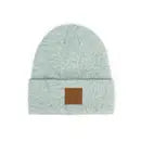 Heather Knit Suede Patch Beanie by Wild Lark