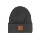 Heather Knit Suede Patch Beanie by Wild Lark