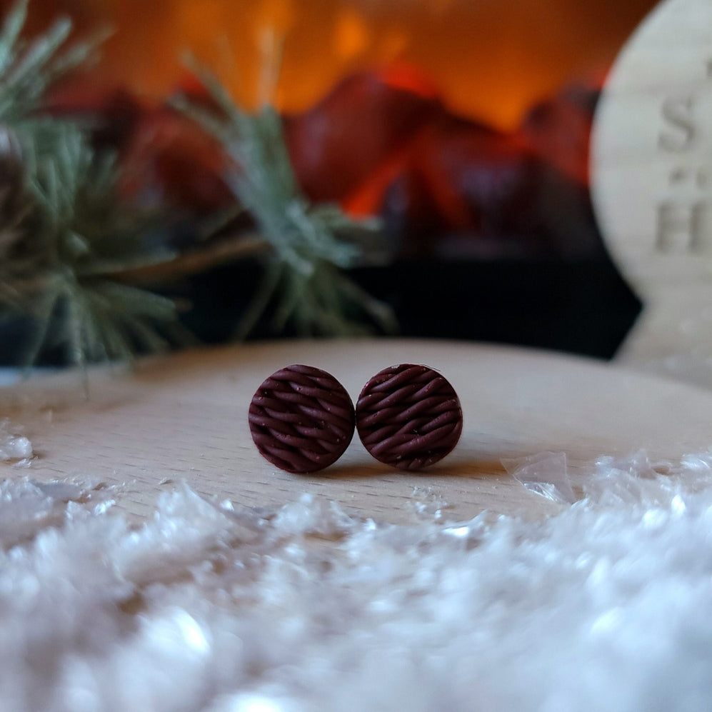 Knitted Sweater Clay Stud Earrings by Wild Lark