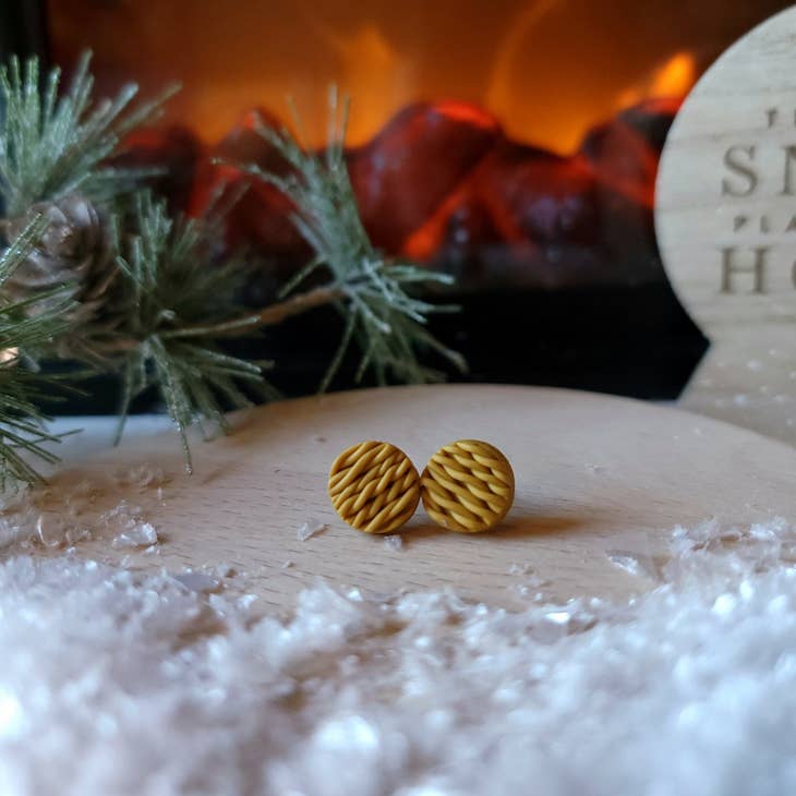 Knitted Sweater Clay Stud Earrings by Wild Lark