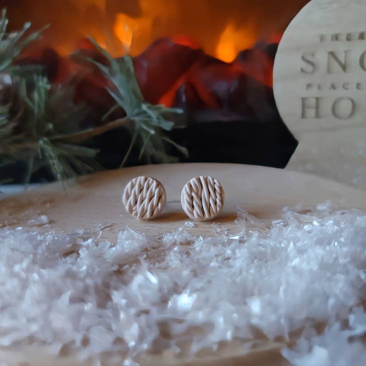 Knitted Sweater Clay Stud Earrings by Wild Lark