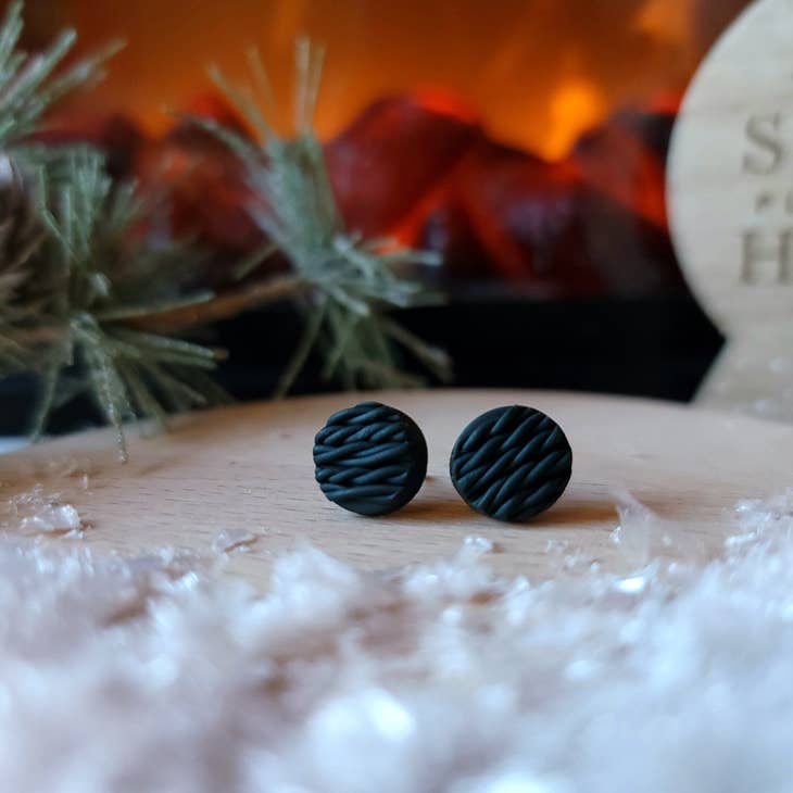 Knitted Sweater Clay Stud Earrings by Wild Lark