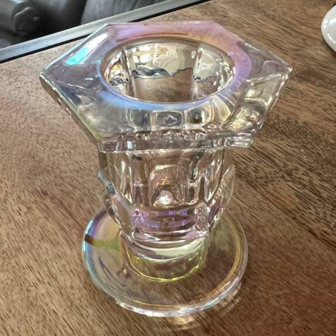 Glass Candlestick Holders Taper Candle Holders Tabletop by Wild Lark