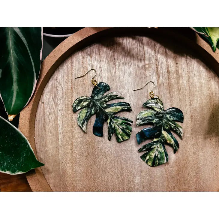 Thai Monstera Plant Leaf Earring, Magnet, Accessory, Decor by Wild Lark