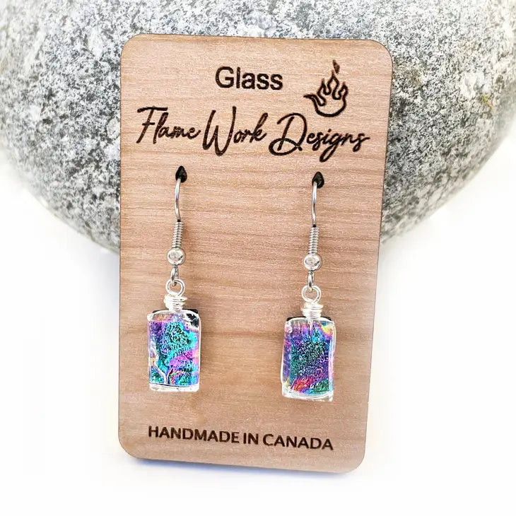 Dichroic Glass Earrings by Wild Lark