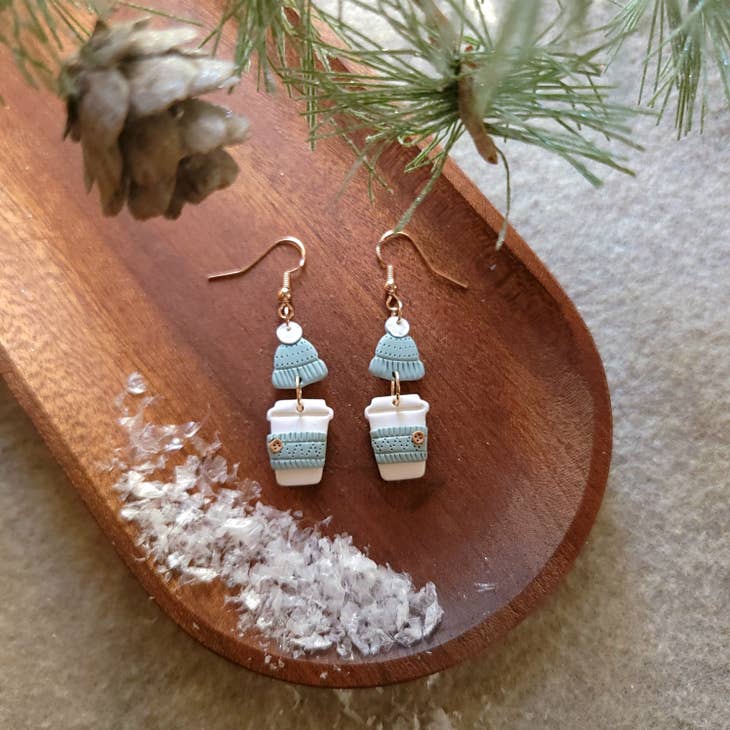 Coffee Cup Earrings, Sweater Weather by Wild Lark