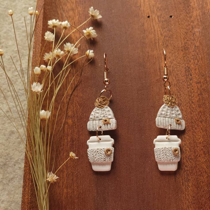 Coffee Cup Earrings, Sweater Weather by Wild Lark