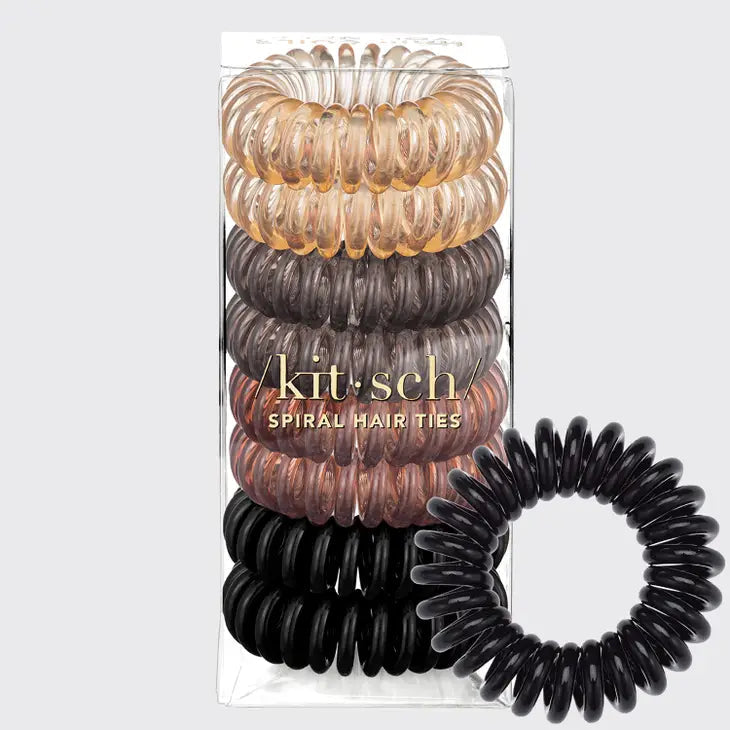 Spiral Hair Ties 8 Pack - Brunette by Wild Lark