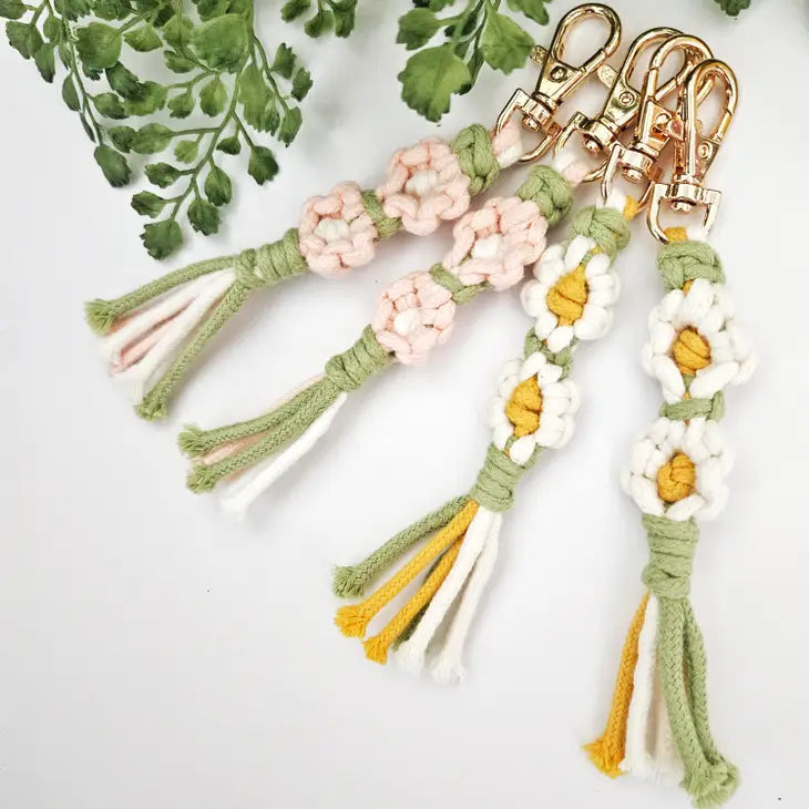 Macrame Flower Keychains by Wild Lark