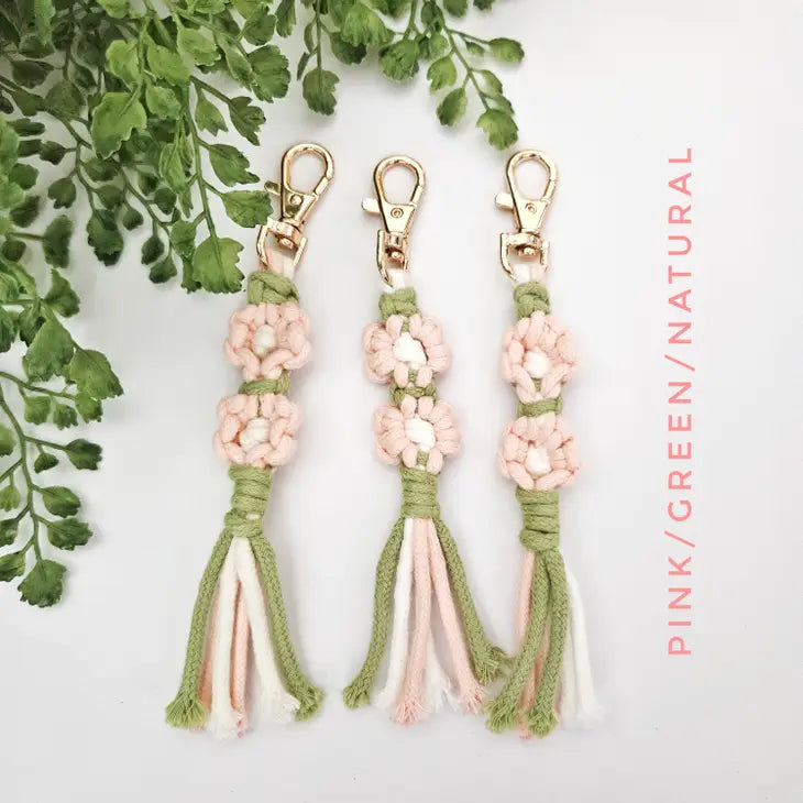 Macrame Flower Keychains by Wild Lark