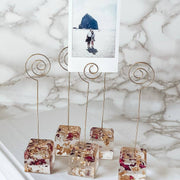 Floral Petal & Gold Wire Frame Card & Photo Display/Holder by Wild Lark