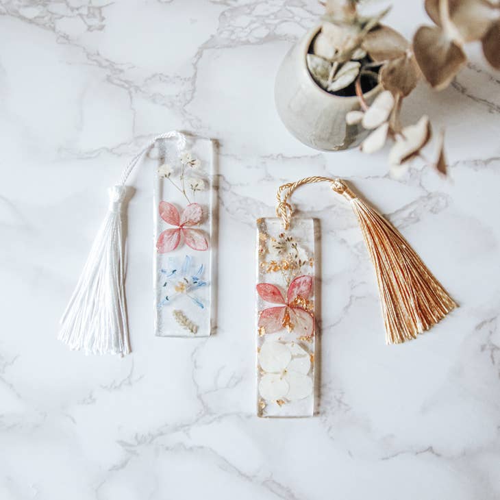 3.5" Pressed Flowers Resin Bookmark by Wild Lark