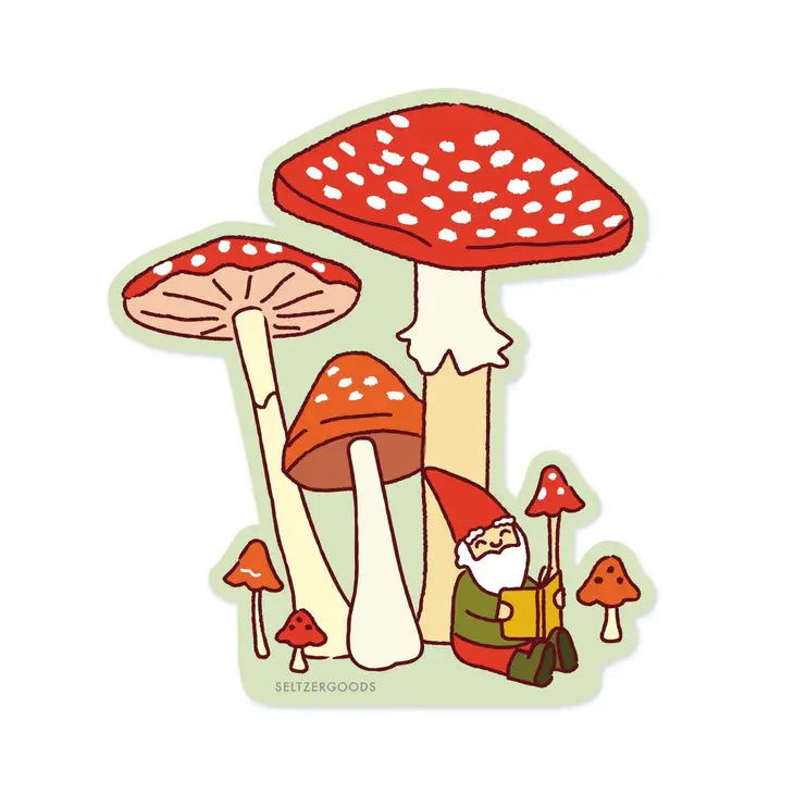 Gnome Mushroom Sticker by Wild Lark