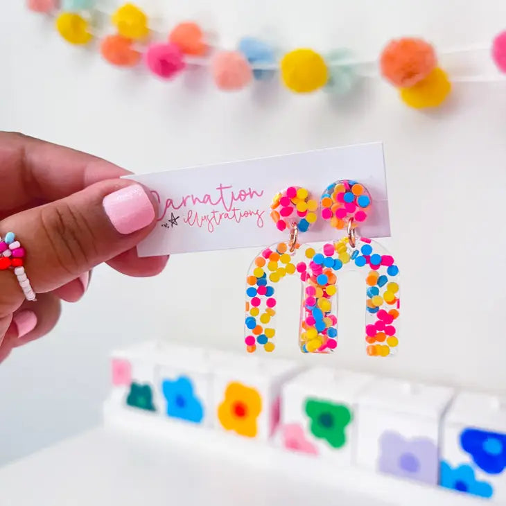 Confetti Resin Earrings - Colorful by Wild Lark