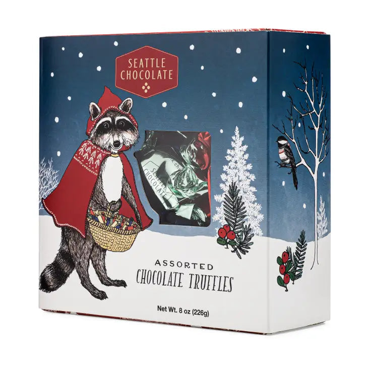 Seasonal Woodland Raccoon Truffle Gift Box - 8oz by Wild Lark