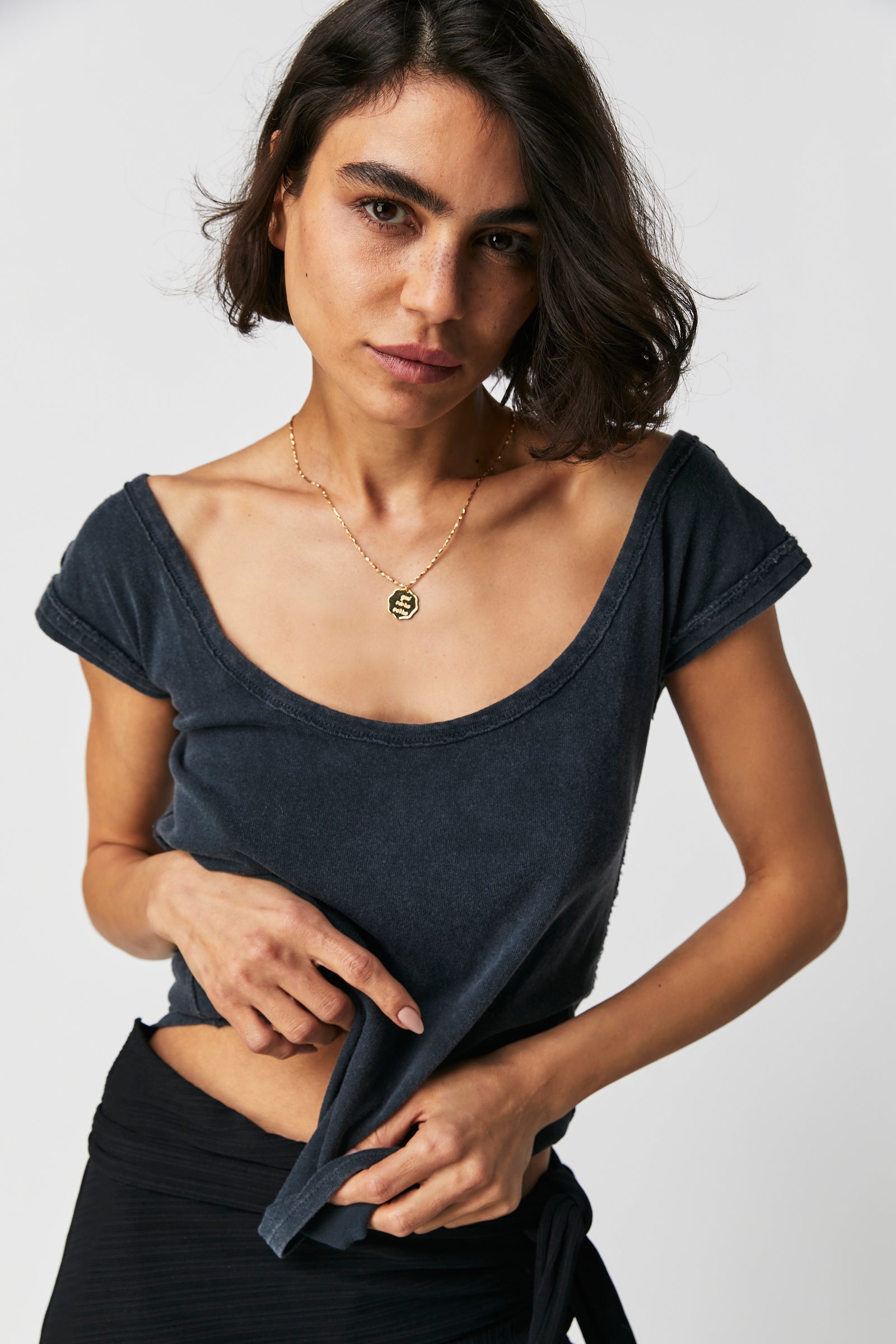 Free People Bout Time Tee - Black by Harbour Thread