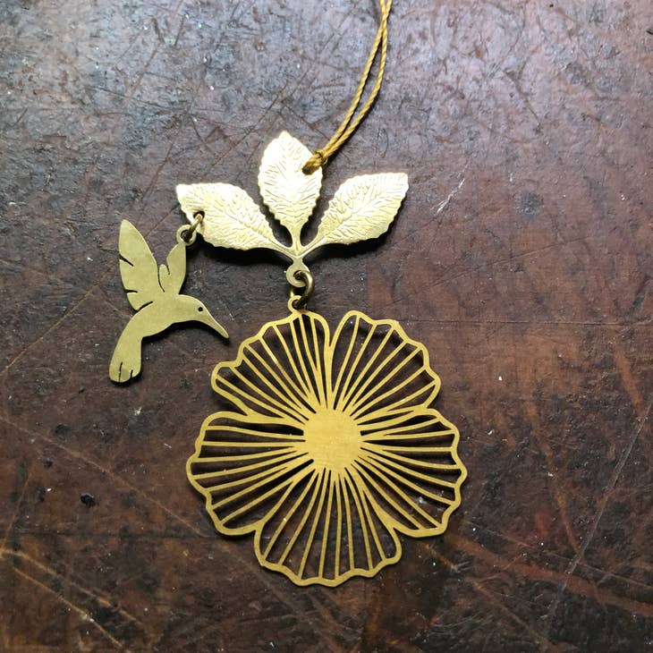 Hibiscus Hummingbird Ornament by Wild Lark