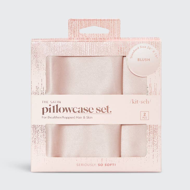 Holiday Satin Pillowcase 2pc Set - Blush by Wild Lark