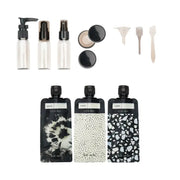 Refillable Travel Pouches 3pc Set - Black & Ivory by Wild Lark