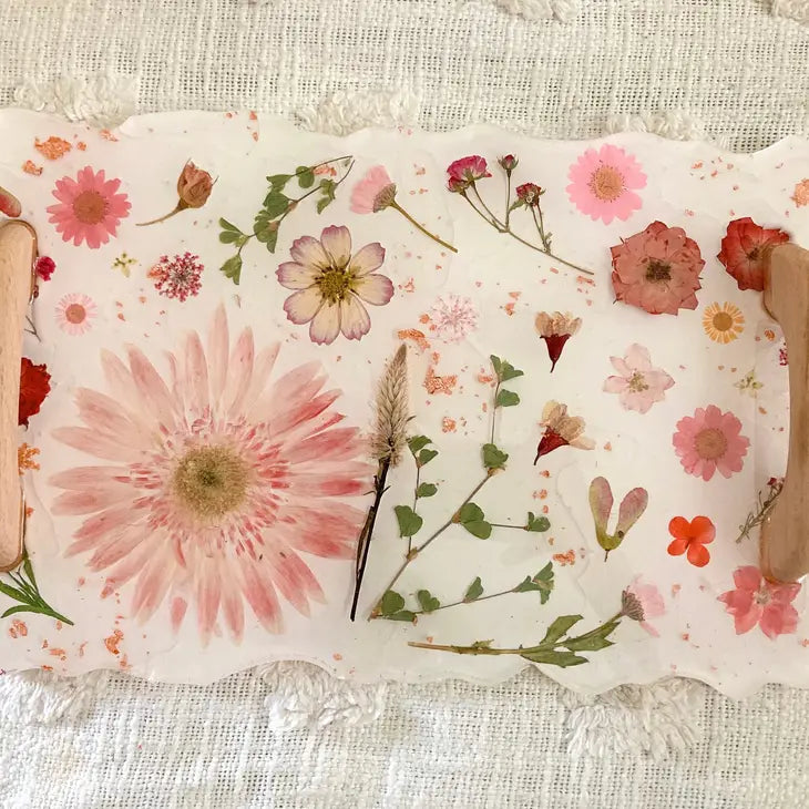 Pressed Flower Charcuterie Tray by Wild Lark