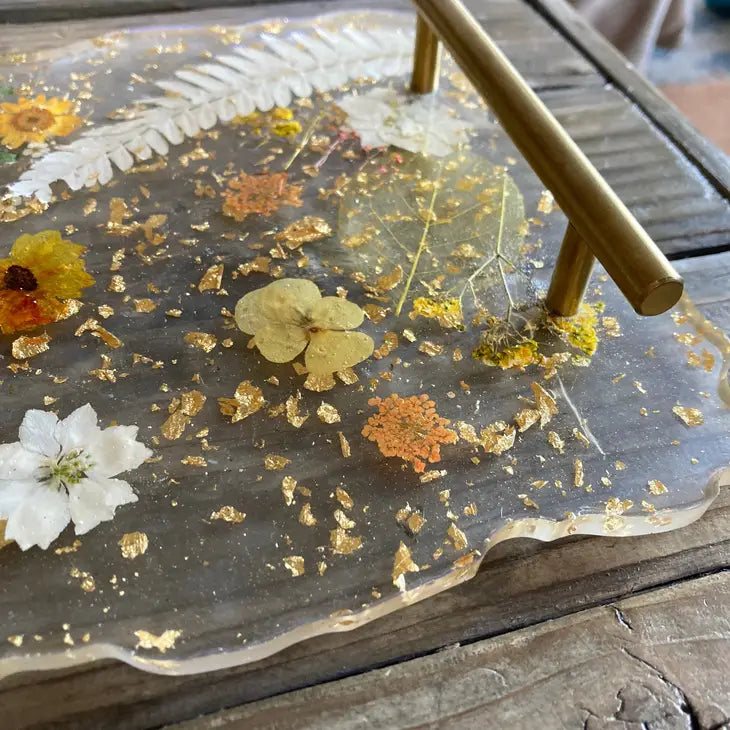 Pressed Flower Charcuterie Tray by Wild Lark