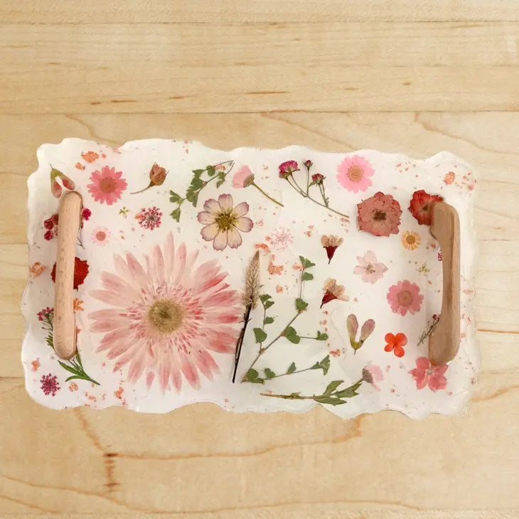 Pressed Flower Charcuterie Tray by Wild Lark