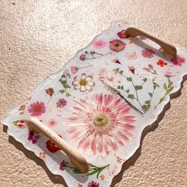 Pressed Flower Charcuterie Tray by Wild Lark