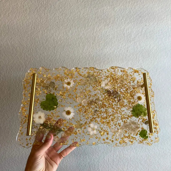 Pressed Flower Charcuterie Tray by Wild Lark